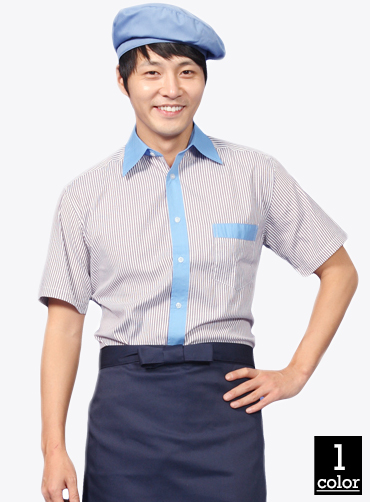 SE28 줄무늬반팔곤색줄홀서빙복 | 단체유니폼 단체앞치마 주문제작 탑앤탑