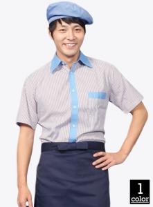 SE28 줄무늬반팔곤색줄홀서빙복 | 단체유니폼 단체앞치마 주문제작 탑앤탑
