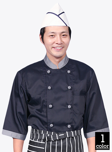 FC10 곤색회색카라 조리복/요리복 | 단체유니폼 단체조리복 주문제작 탑앤탑