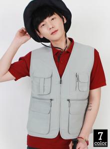 7포켓 특A급 타스란조끼 JUN97 | 단체조끼 근무복조끼 주문제작 탑앤탑