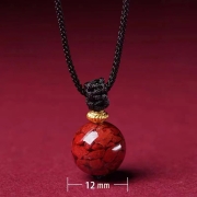정품  12mm 크리스탈 붉은주사 목걸이  장사 주식 재물흥왕 삼재액막이 재수대통 부적비방  s2756