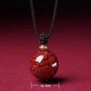 정품 18mm 크리스탈 붉은주사 목걸이  장사 주식 재물흥왕 삼재액막이 재수대통 부적비방  s2759