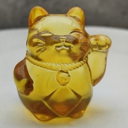 크리스탈 금황 5.5cm 복고양이 장식품 개업 장식 인테리어소품  A05
