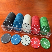 4cm 카운트 토큰 100개 보드게임 원형마커 숫자칩 KTV  아크릴 케이스 세트