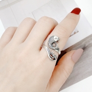 실버링 여성패션 물고기 잉어 은반지  j17