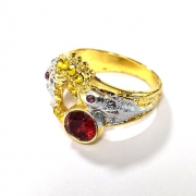 (재물 행운 부귀) 내경19.8mm  용 잉어 물고기 반지 s856