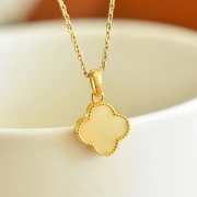 14k도금 네잎 클로버 티타늄 목걸이 s862