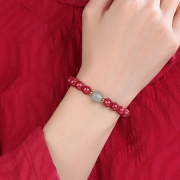 여성 팔찌 진사석 청옥 경면주사 부적 염주 s897