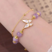 자수정 더블 레이어 팔찌 S917