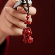 경면주사 조롱박 열쇠고리 차 키링 홀더 보라색 금사진사 s949