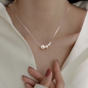 프랑스 복고풍 카라비안 진주 목걸이 혼주 S950