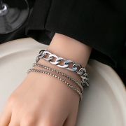 티타늄 앵클릿 3라인 체인 팔찌 s974
