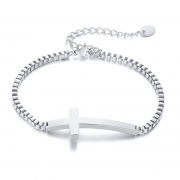 앵클릿 크로스 박스 티타늄 체인 십자 팔찌 s980