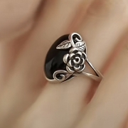 블랙로즈 칼세도니 반지  s984