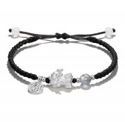 은도금 비휴 블랙 수제매듭 팔찌  s999