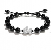 990도은 용귀비휴 흑요석 팔찌  s1000