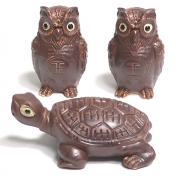 생기도자기 15cm 3마리 거북이  부엉이 세트 수맥파차단 사업번영 재물복 풍수품