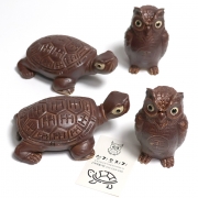 생기도자기 15cm 4마리 왕 거북이  부엉이 세트 수맥파차단 영업번창