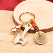 (재물 행운) 황동 도끼 조롱박 엽전 자동차 열쇠고리 카 키링 홀더  s1133