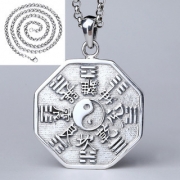 황동(구리)s925은도금  태극 팔괘 목걸이  1108