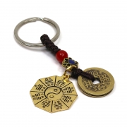 행운의수호신 황동 태극팔괘 엽전 자동차 열쇠고리 카 키링 홀더  s1210