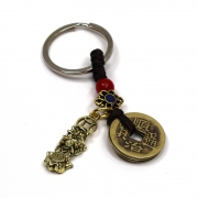 금전운을 불러오는 황동 비휴 엽전 자동차 열쇠고리 카 키링 홀더  s1211