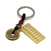 장사 영업의신 황동 황금주판 엽전 자동차 열쇠고리 카 키링 홀더  s1212