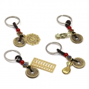 4종세트 금전운이 좋아지는 황동 자동차 열쇠고리 카 키링 홀더  1209/12