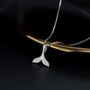 고래꼬리 s925실버 은목걸이   1185
