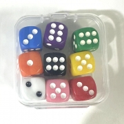 16m 솔리드 컬러 투명 9개 박스형 주사위