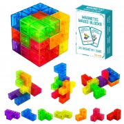 (킨더바움)투명 자석 소마큐브 매직블럭