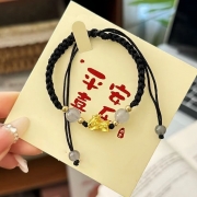 재물을 불려주는 골드 용귀비휴 플랫블랙 매듭 팔찌  손작업 공예  패션 쥬얼리   s1241