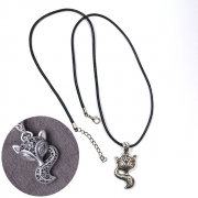 요정 은도금  목걸이 가죽줄60cm   s27
