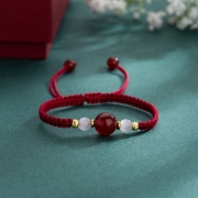 브레이슬릿 행운비드 빨강 수작업 매듭 팔찌   s1248