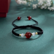 브레이슬릿 행운비드 블랙 수작업 매듭 팔찌   s1249