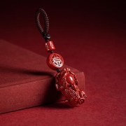 931   고함량 금사 진사 경면주사로만든  복패 비휴 열쇠고리 차 키링 사고예방 행운