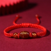 (소띠) 홍마노 레드로프 손으로짠  매듭 팔찌  평안 행복 길상 행운 소원성취 부적 s1308