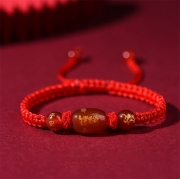 (용띠) 홍마노 레드로프 손으로짠  매듭 팔찌  평안 행복 길상 행운 소원성취 부적 s1311