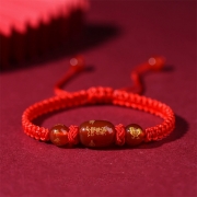(닭띠) 홍마노 레드로프 손으로짠  매듭 팔찌  평안 행복 길상 행운 소원성취 부적 s1316