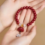 8mm 터키석 귀한 보라금사 백호안석 연꽃 염주 팔찌  s492