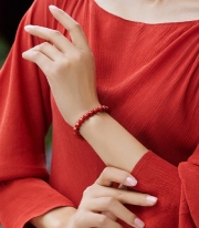 8mm  경면주사 귀한 진사석 염주 팔찌 삼재 금전운 행운 소원성취  s602