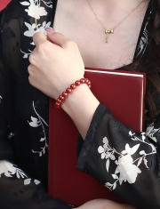 12mm  경면주사 귀한 진사석 염주 팔찌 삼재 금전운 행운 소원성취  s604