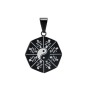 s464(블랙) 다이어그램 티타늄 태극 팔괘 팬던트 키링 목걸이