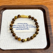 원석팔찌 행운부적 황금 물고기 귀한 천연 호안석 금사 s499