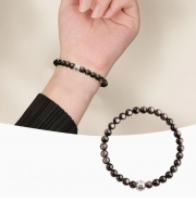 6mm  999은볼 육자진언 염주 은요석 행운 부적 팔찌  s632