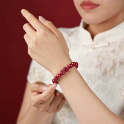 좋은기운담은  8mm  귀한 붉은 경면주사 비휴 염주 팔찌  금전운  행운 소원성취 삼재 액막이    s866