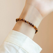 좋은기운담은 4mm  귀한 호안석 원석팔찌  행운 부귀 평안 삼재 액막이 소원부적   s752