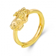 24k칼라ip도금   돈을 부르는 비휴  금 반지  s745