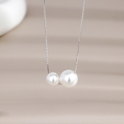 페렝 s925 카라비안체인 화이트골드 진주 목걸이  648