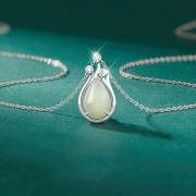 s925은소재 엘리아나 허텐 옥 목걸이  s657